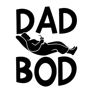 Dad Bod Silhouette - Relaxed Father Graphic