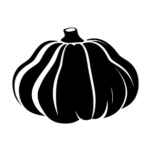 Black Pumpkin Silhouette Vector Illustration