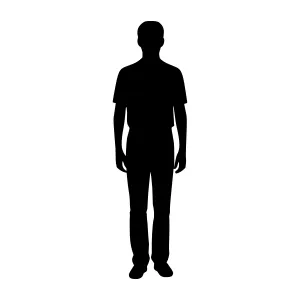 Silhouette Man Standing - Black Outline