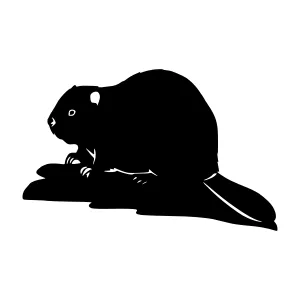 Silhouette Beaver - Minimalist Animal Vector