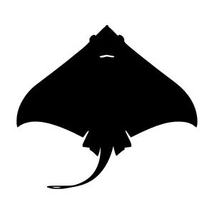 Black Ray Silhouette Vector Icon