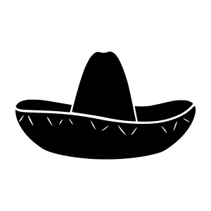Black Silhouette Mexican Sombrero Icon