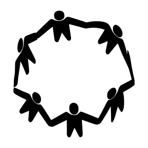 Community Circle - Hand Holding Silhouette