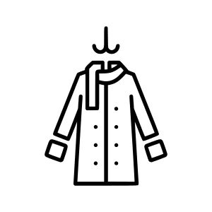 Line Art Coat Icon - Minimalist Fashion Illustration