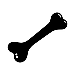 Simple Black Dog Bone Icon