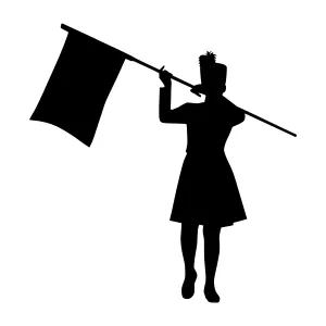 Flag Bearer Silhouette Vector Illustration