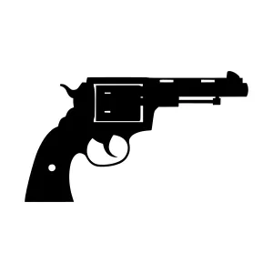 Silhouette Gun Illustration - Black on White