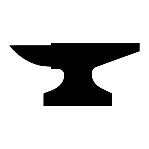 Black Anvil Icon - Industrial Vector Illustration