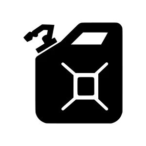 Black Gas Can Icon - Vector Illustration