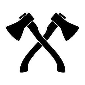 Black Crossed Axes Icon - Vector Illustration