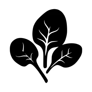 Black Leaf Icon - Minimalist Plant Vector
