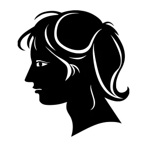 Black Silhouette Portrait Woman Head Profile