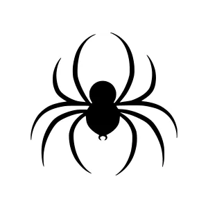 Black Spider Icon - Simple Vector Graphic