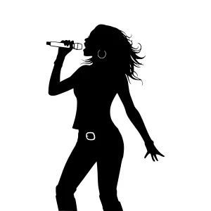 Silhouette Singer Microphone Performance