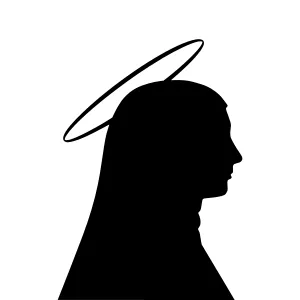 Silhouette Angel Halo Portrait - Minimalist Design