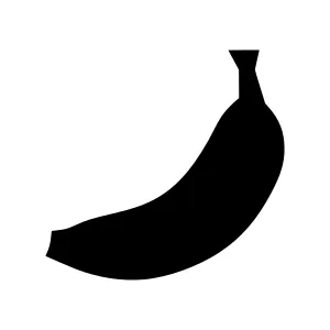 Banana Silhouette Icon - Simple Vector Illustration