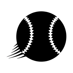 Baseball Ball Icon - Black Silhouette