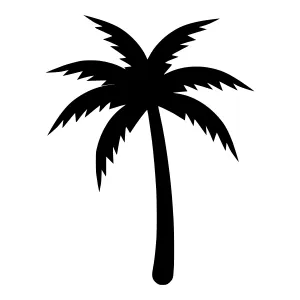Palm Tree Silhouette - Black on White