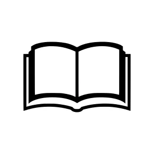 Open Book Icon - Black Outline