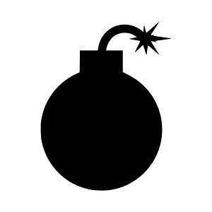 Black Bomb Icon - Simple Silhouette