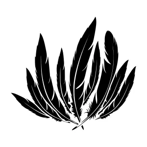 Black Feather Silhouette Vector Illustration