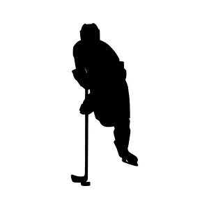 Hockey Silhouette - Black on White