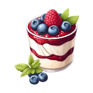 Dessert Parfait with Berries - Illustration