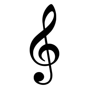 Music Clef Icon - Black Outline