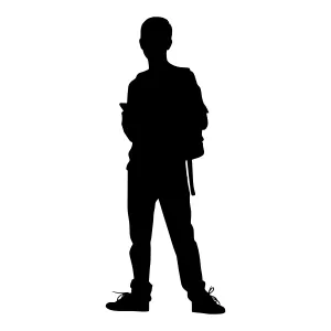 Silhouette Teenager Backpack Standing