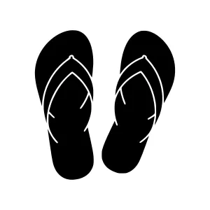 Black Flip Flops Icon - Summer Vacation