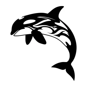 Orca Silhouette Tribal Design