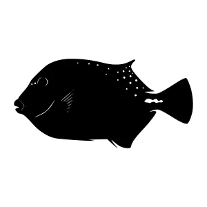 Black Silhouette Fish Vector Illustration