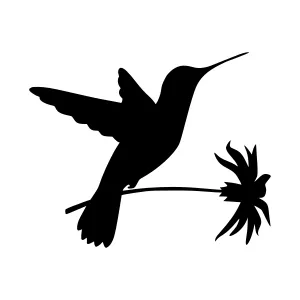 Silhouette Hummingbird on Flower