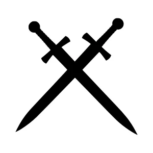 Crossed Swords Silhouette Icon