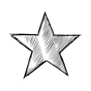 Hand Drawn Star Sketch - Outline Vector
