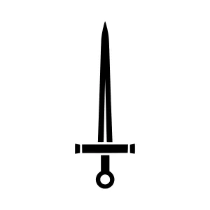 Black Sword Icon - Medieval Weapon Vector