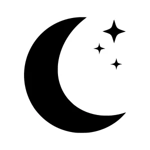 Black Moon Vector Illustration with Stars
