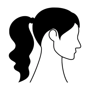 Black Silhouette Woman Ponytail Profile