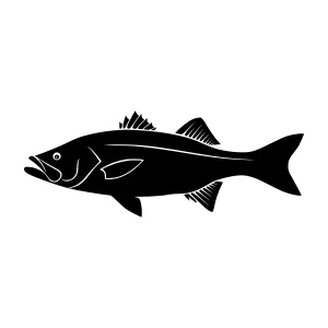 Black Fish Silhouette Vector Illustration