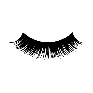 Black Eyelash Vector Icon - Isolated
