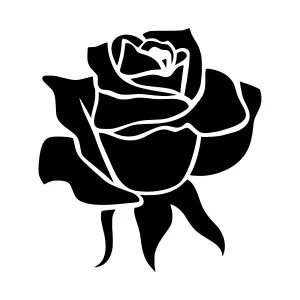 Black Rose Silhouette Vector Illustration