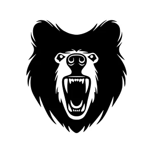 Black Bear Head Silhouette Vector Graphic