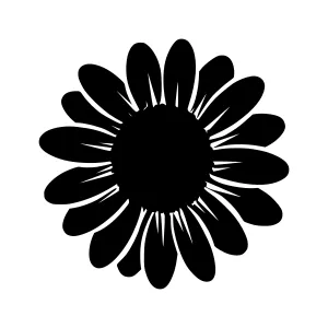 Black Flower Silhouette Vector Icon