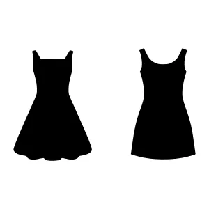 Silhouette Dresses - Black Vector Icons