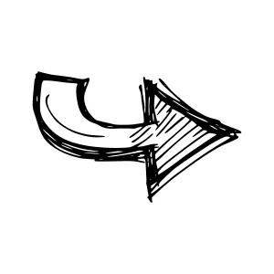 Hand Drawn Arrow Icon - Sketch Style
