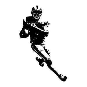 Silhouette Football Player Running