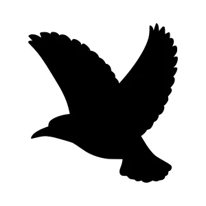 Silhouette Bird Flying - Vector Graphic