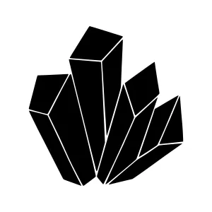 Black Crystal Icon - Geometric Design