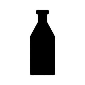 Bottle Silhouette Icon - Black on White