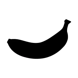 Banana Silhouette Icon - Black on White